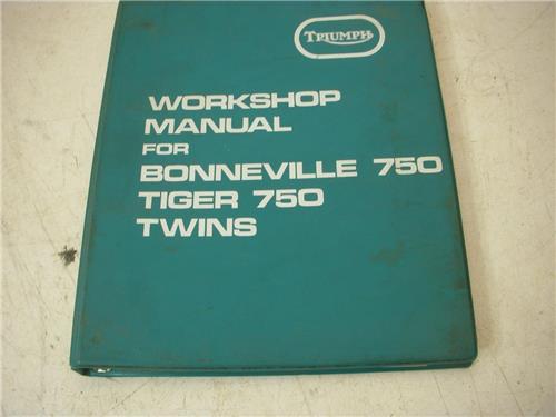 Triumph 750 Twin Bonneville Tiger British Workshop Manual Binder used BOOK (man-F2)