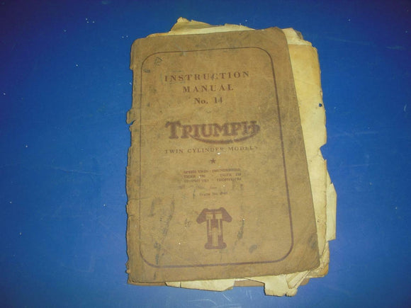 TRIUMPH NO. 14 TWIN THUNDERBIRD TIGER TROPHY used INSTRUCTION MANUAL BOOK (blue-1)