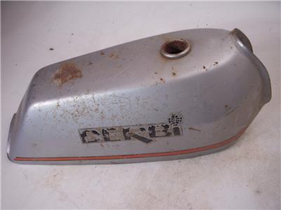 Vintage Derby Laguna Sport Gas Fuel Tank Gray Army Moped Tank used WT-91 (DONN B1)