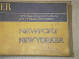 Vintage 1979 Chrysler New Port New Yorker Owners Operating Manual used 121421-33 (man-d)