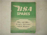 MANUAL BSA 350 500 Single OHW Spare Parts Manual B31 B32 B34 used 121521-09 (check E)