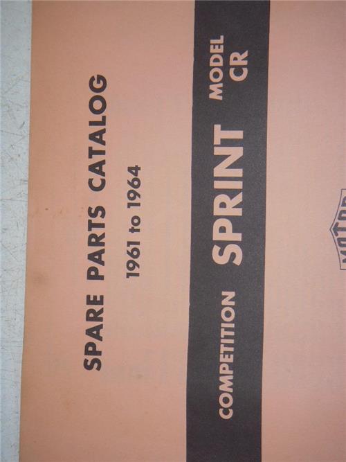 MANUAL Vintage 1964 Harley Davidson Competition Sprint Model CR Spare Parts 121521-23 (check E)