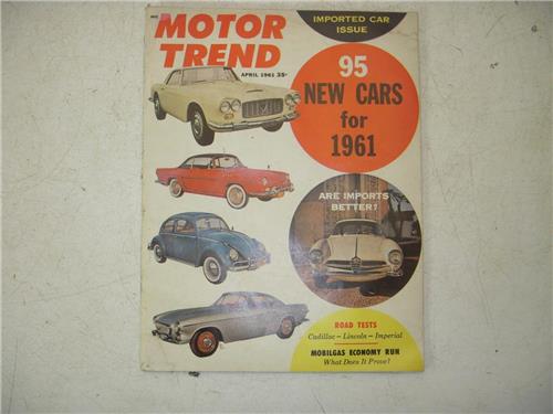 MANUAL Vintage April 1961 MOTOR TREND Import Car Special Issue 95 NEW CAR ISSUE 121521-26 (check E)