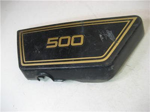 SIDE COVER 1976 XS500 500 YAMAHA Used Left Side Cover Black W/ Gold Stripe 40718-45 (a67)