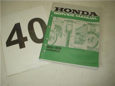 MANUAL 1992-95 Honda CR500R Used Service Manual 61ML303 42718-40 (man-c)