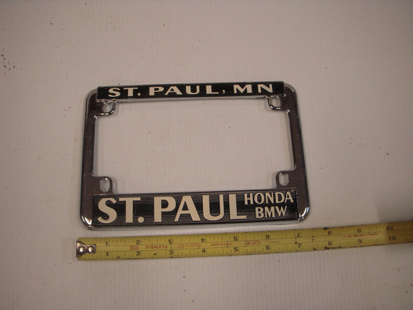 New Licence Plate Surround For Minnesota Motorcycle Plate Metal St Paul Honda BMW (checker)