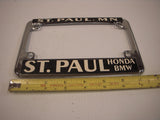 New Licence Plate Surround For Minnesota Motorcycle Plate Metal St Paul Honda BMW (checker)