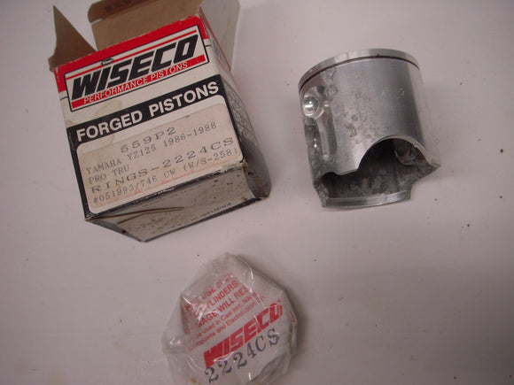 Wiseco 559P2 Yamaha Yz125 1986-88 2nd over Piston Kit with Rings