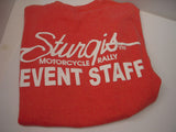 Large Orange Faded T-Shirt Sturgis Staff City Of Sturgis