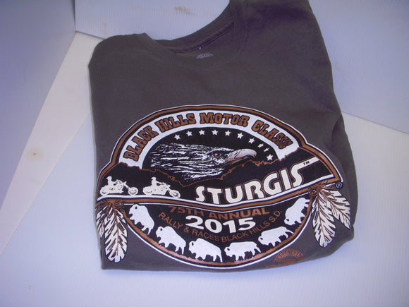 Medium dark Gray T-Shirt Sturgis Black Hills Classic Buffalo 75th annual 2015