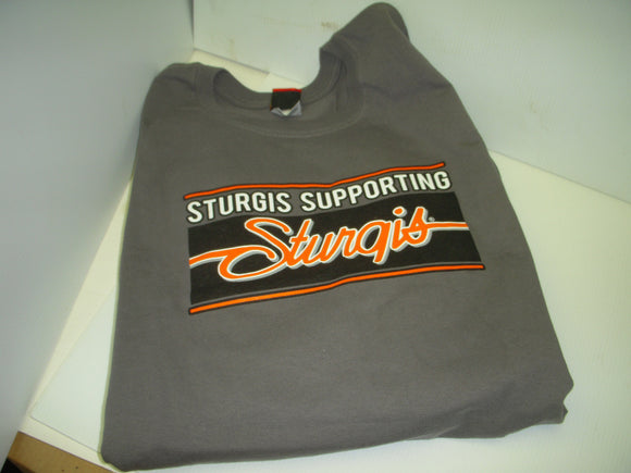 CLOTHING 2XL Gray T-Shirt Sturgis Black Hills Supporting Sturgis