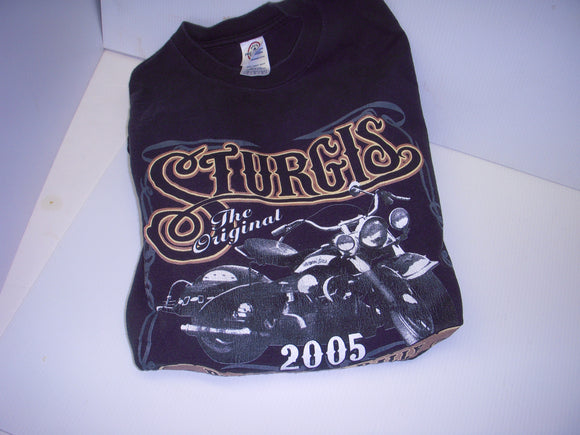 Large Black T-Shirt Sturgis The Original Rally 2005