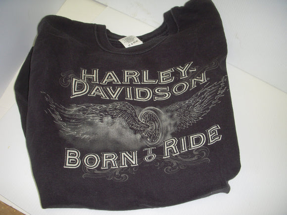 Large Black T-Shirt Born To Ride Harley Davidson