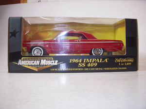 1964 Chevy Impala SS409 Serialized NEW Ertl American Muscle Diecast RED 1:18 scale (TS-WIRE-B2)