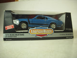 1970 Ford Boss 302 Mustang NEW w/ Shaker Hood Blue Ertl American Muscle Diecast 1:18 scale (N-TOP)