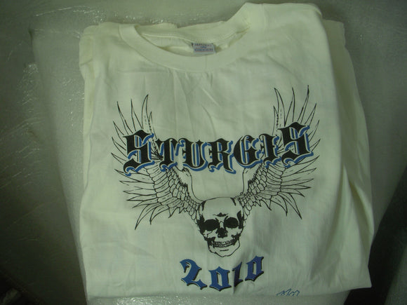 CLOTHING 2X-Large White Skull with Black Blue T-Shirt Promotion Sturgis 2010 New