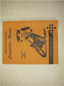 1956 Harley Davidson Competition models Specs KR TT Used Vintage MANUAL 121521-20 (check E)