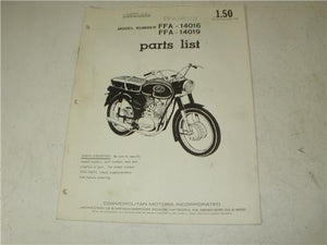 Wards Riverside motorcycle FFA-14019 FFA-14016 Parts List Catalog Parts used MANUAL BOOK (man-a/b)