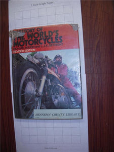 HISTORY OF THE WORLD'S MOTORCYCLES RICHARD HOUGH LJK SETRIGHT BOOK HARD COVER USED MANUAL (man-a/b)