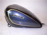 1985-06 VN700 700 VULCAN KAWASAKI FUEL GAS TANK USED BLACK GOLD T-512 (DONN B3)